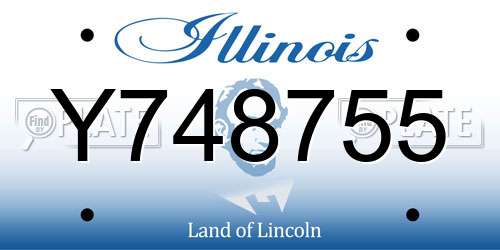 Y748755 Illinois License Plate