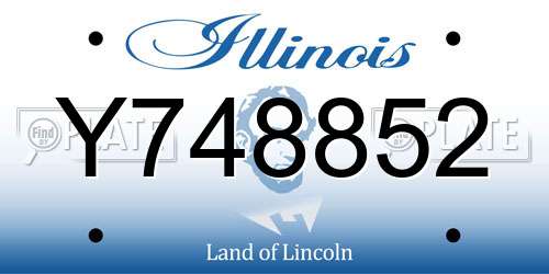 Y748852 Illinois License Plate
