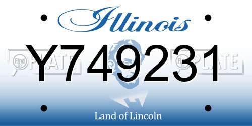 Y749231 Illinois License Plate