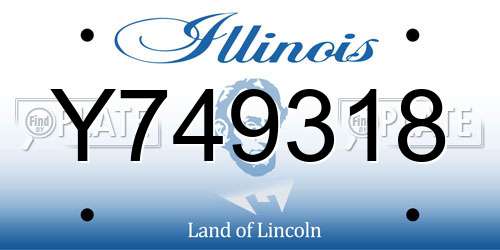 Y749318 Illinois License Plate