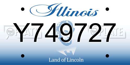 Y749727 Illinois License Plate