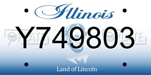 Y749803 Illinois License Plate