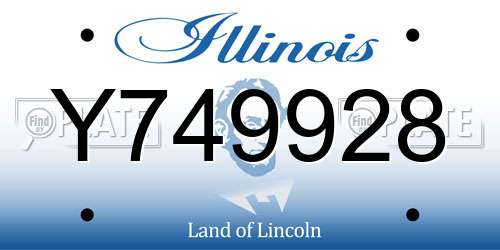 Y749928 Illinois License Plate