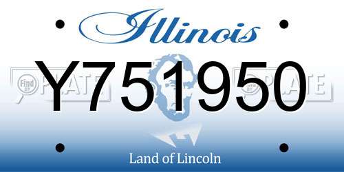 Y751950 Illinois License Plate