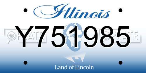 Y751985 Illinois License Plate