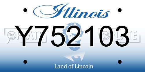 Y752103 Illinois License Plate