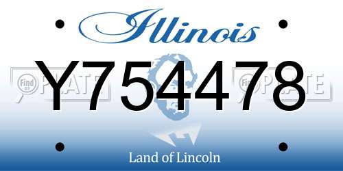 Y754478 Illinois License Plate