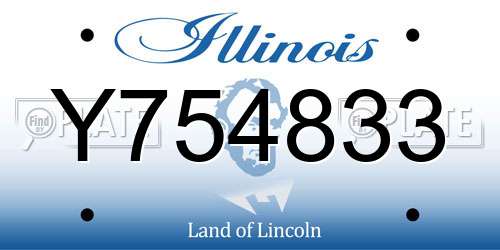 Y754833 Illinois License Plate
