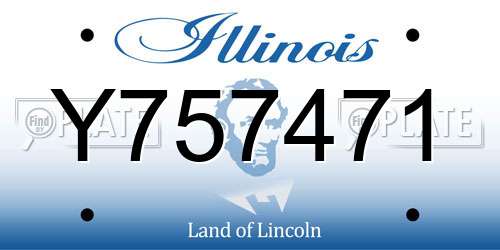 Y757471 Illinois License Plate
