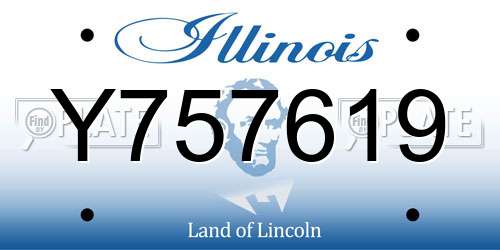 Y757619 Illinois License Plate