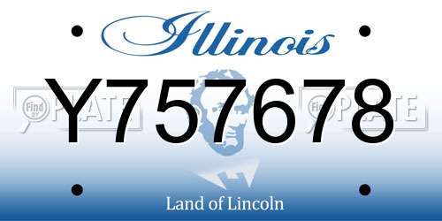 Y757678 Illinois License Plate