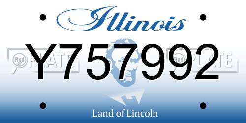 Y757992 Illinois License Plate
