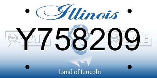 Y758209 Illinois License Plate