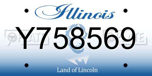 Y758569 Illinois License Plate