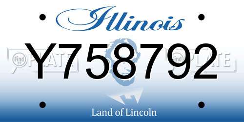 Y758792 Illinois License Plate
