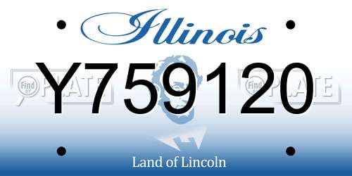Y759120 Illinois License Plate