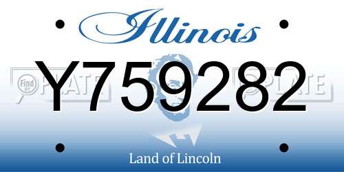 Y759282 Illinois License Plate