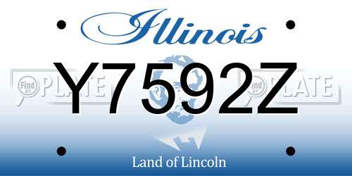 Y7592Z Illinois License Plate