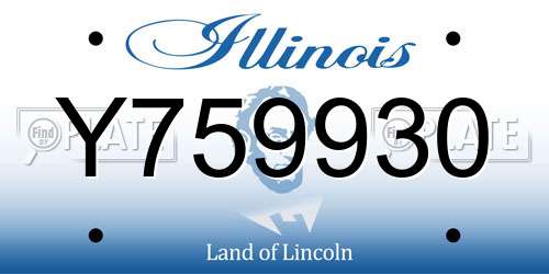 Y759930 Illinois License Plate