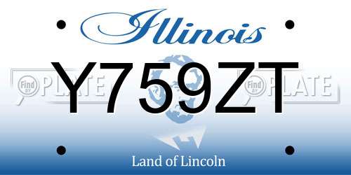 Y759ZT Illinois License Plate
