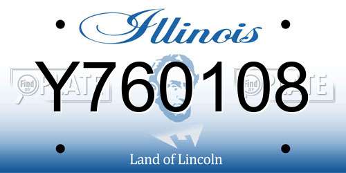 Y760108 Illinois License Plate