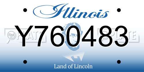 Y760483 Illinois License Plate