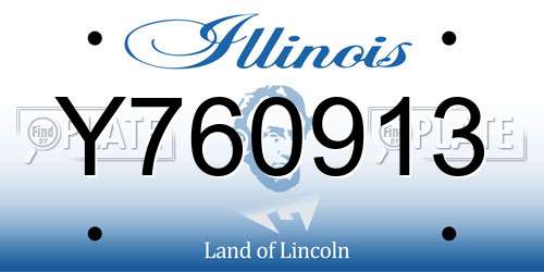 Y760913 Illinois License Plate
