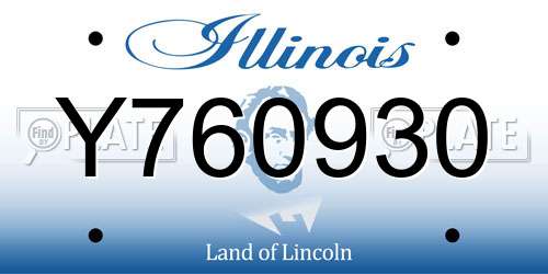 Y760930 Illinois License Plate