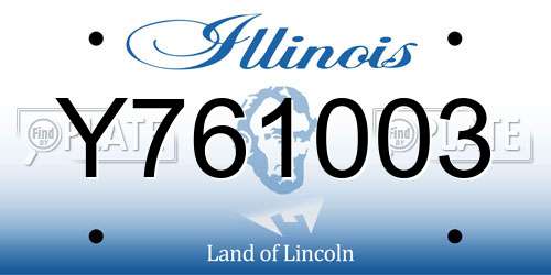 Y761003 Illinois License Plate