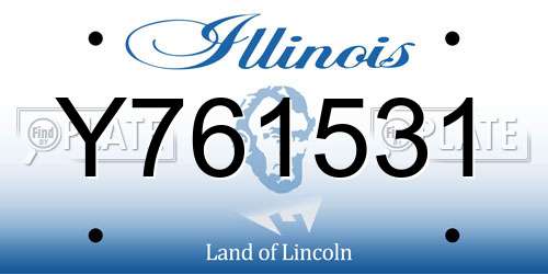 Y761531 Illinois License Plate