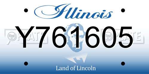 Y761605 Illinois License Plate