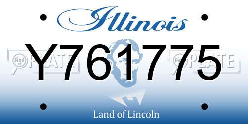 Y761775 Illinois License Plate