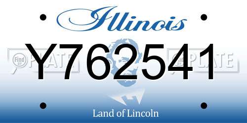 Y762541 Illinois License Plate