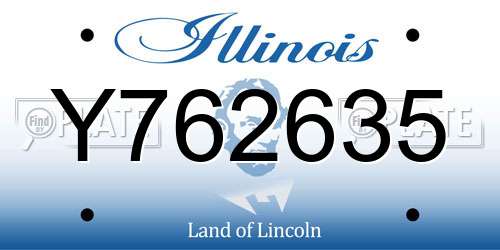 Y762635 Illinois License Plate