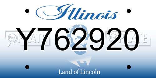 Y762920 Illinois License Plate
