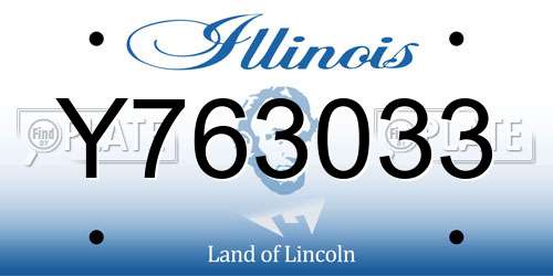 Y763033 Illinois License Plate