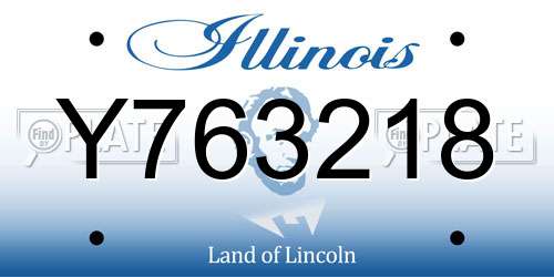 Y763218 Illinois License Plate