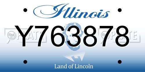 Y763878 Illinois License Plate
