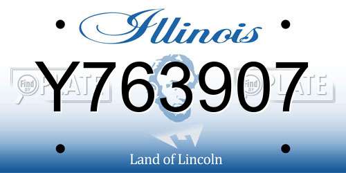 Y763907 Illinois License Plate
