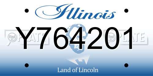 Y764201 Illinois License Plate