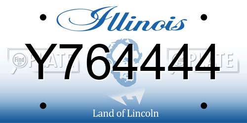 Y764444 Illinois License Plate
