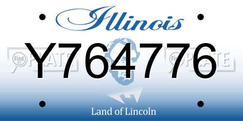 Y764776 Illinois License Plate