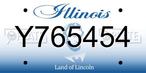 Y765454 Illinois License Plate