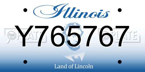 Y765767 Illinois License Plate