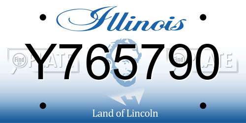 Y765790 Illinois License Plate