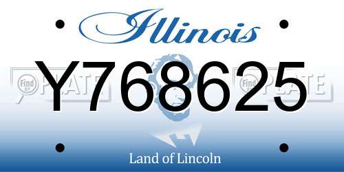Y768625 Illinois License Plate