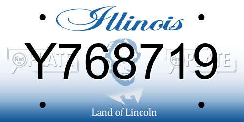 Y768719 Illinois License Plate