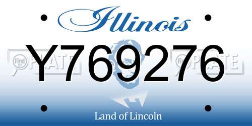 Y769276 Illinois License Plate