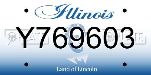Y769603 Illinois License Plate