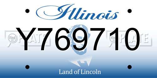 Y769710 Illinois License Plate
